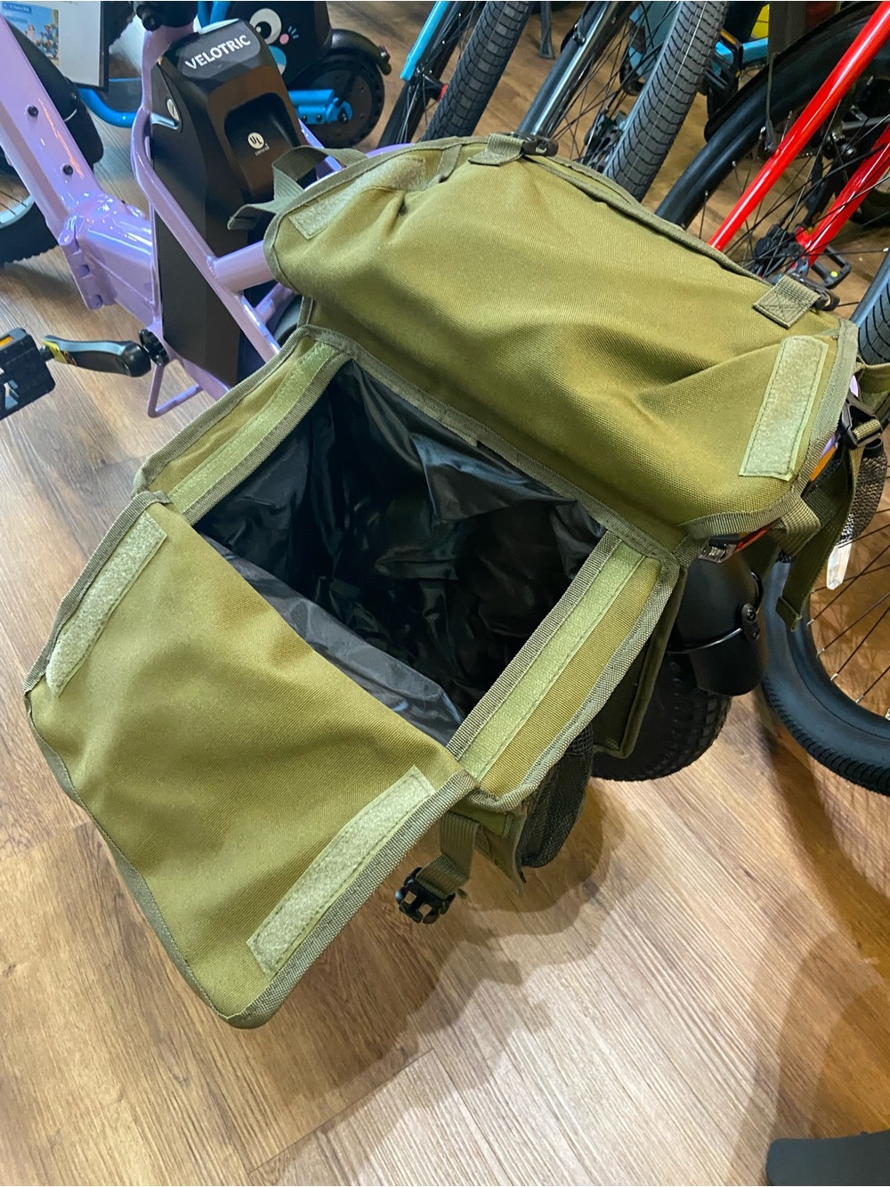 Heybike Olive Green Double Saddle Pannier Bag - Picture 8 of 8